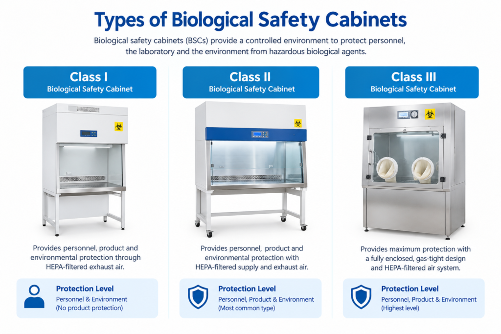 Types of Biological Safety Cabinets